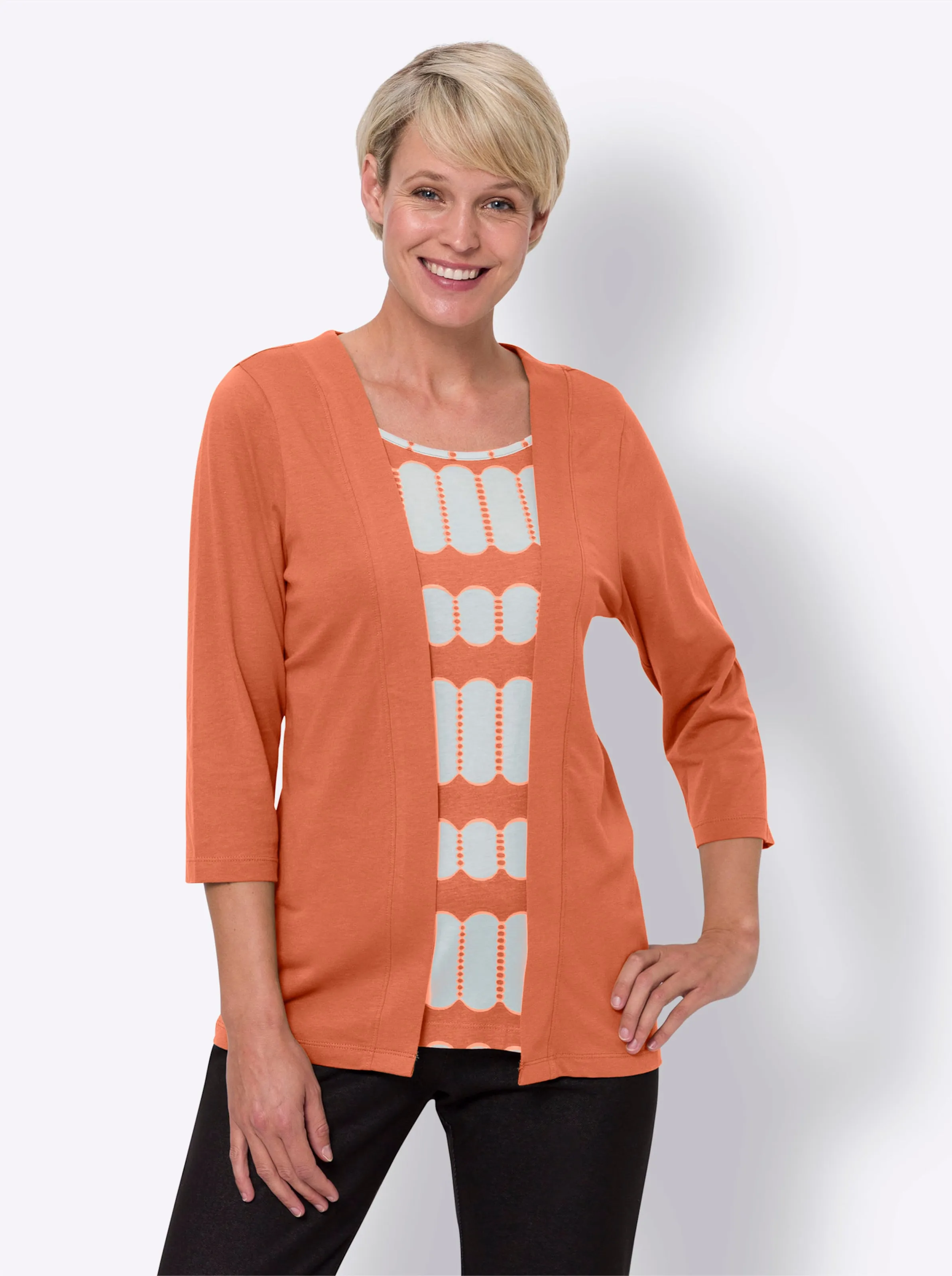 2IN1SHIRT MET BEDRUKTE INZET