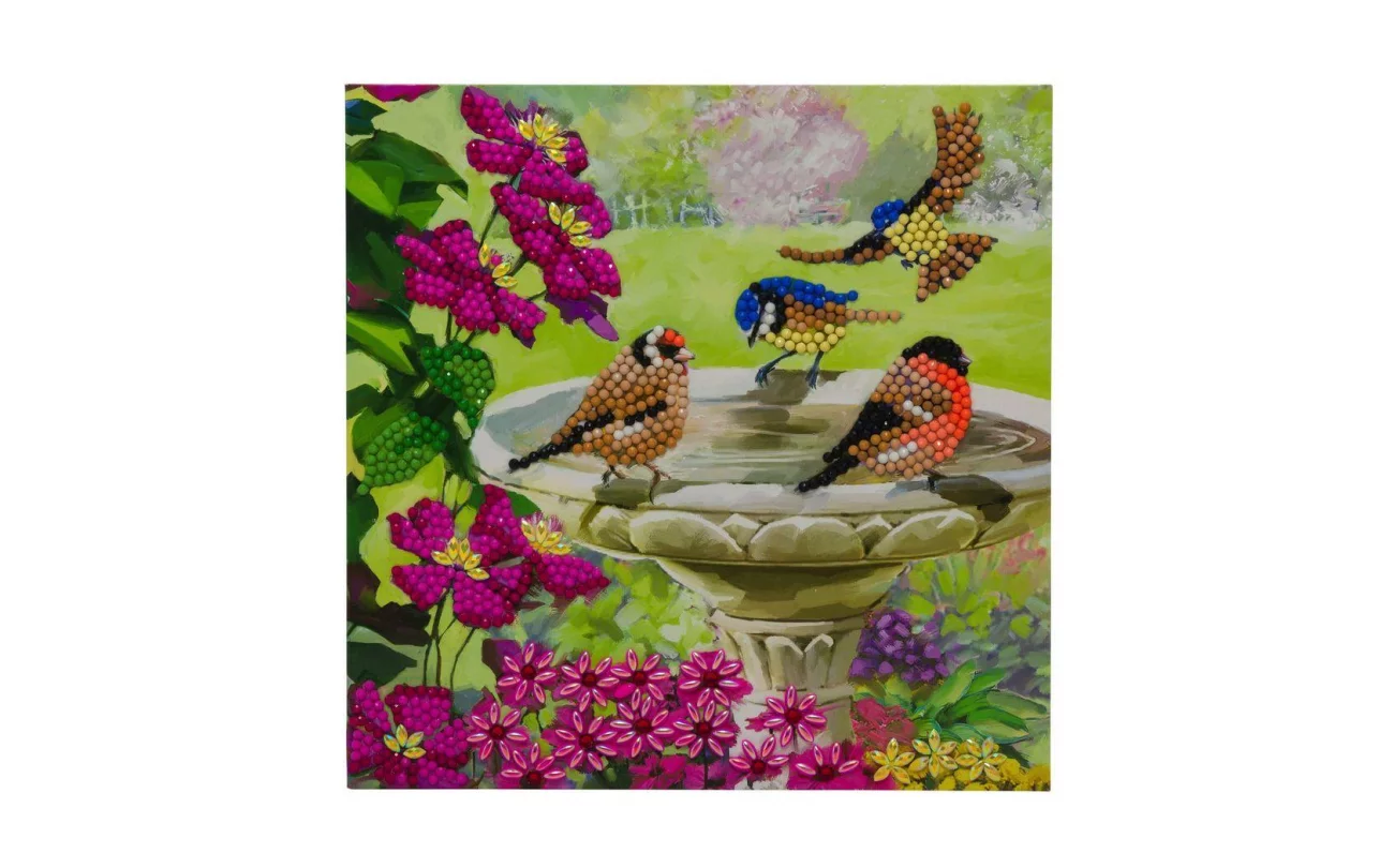 Crystal Art Card Kit Birds 18x18cm