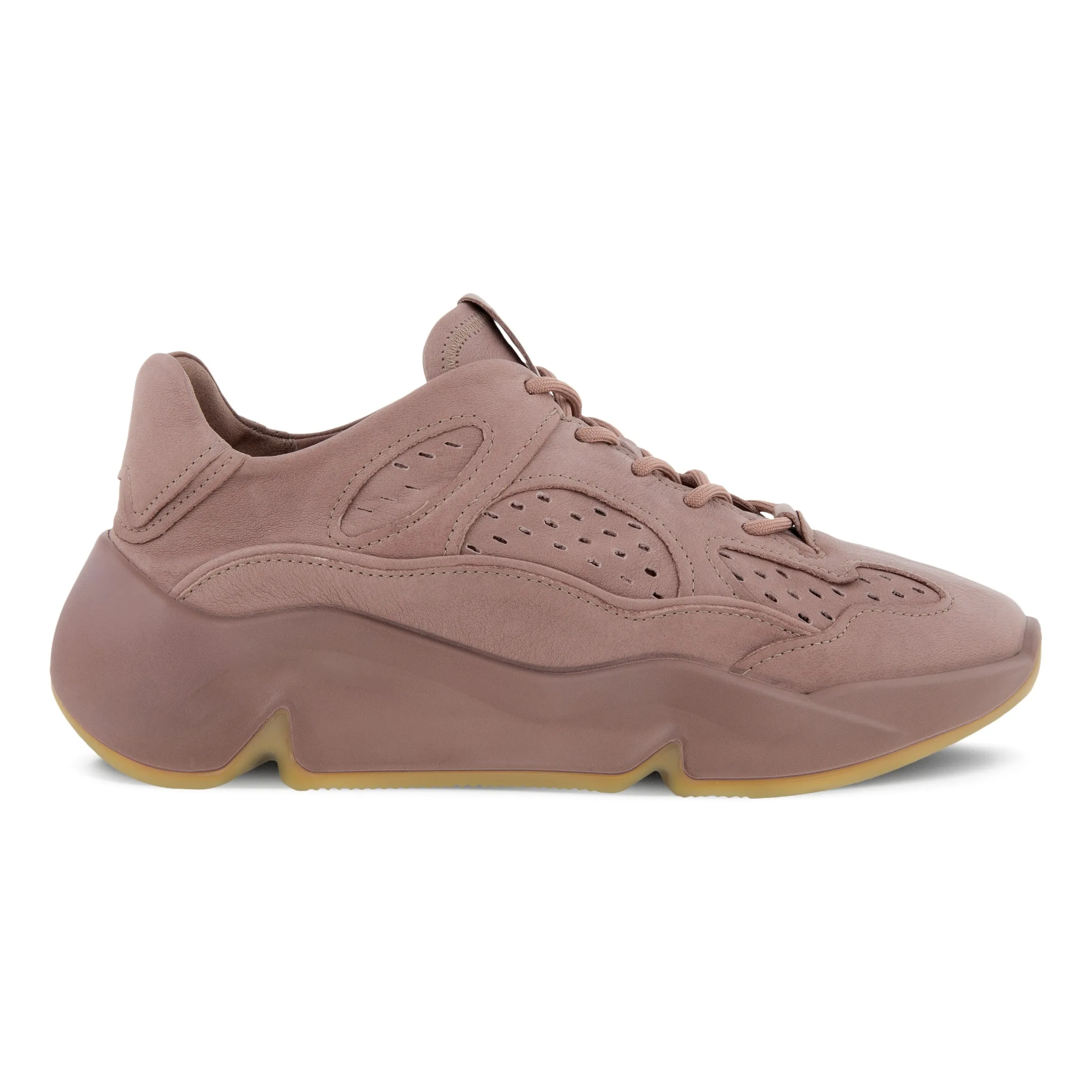 ECCO Chunky wood rose Sneakers / veterschoenen