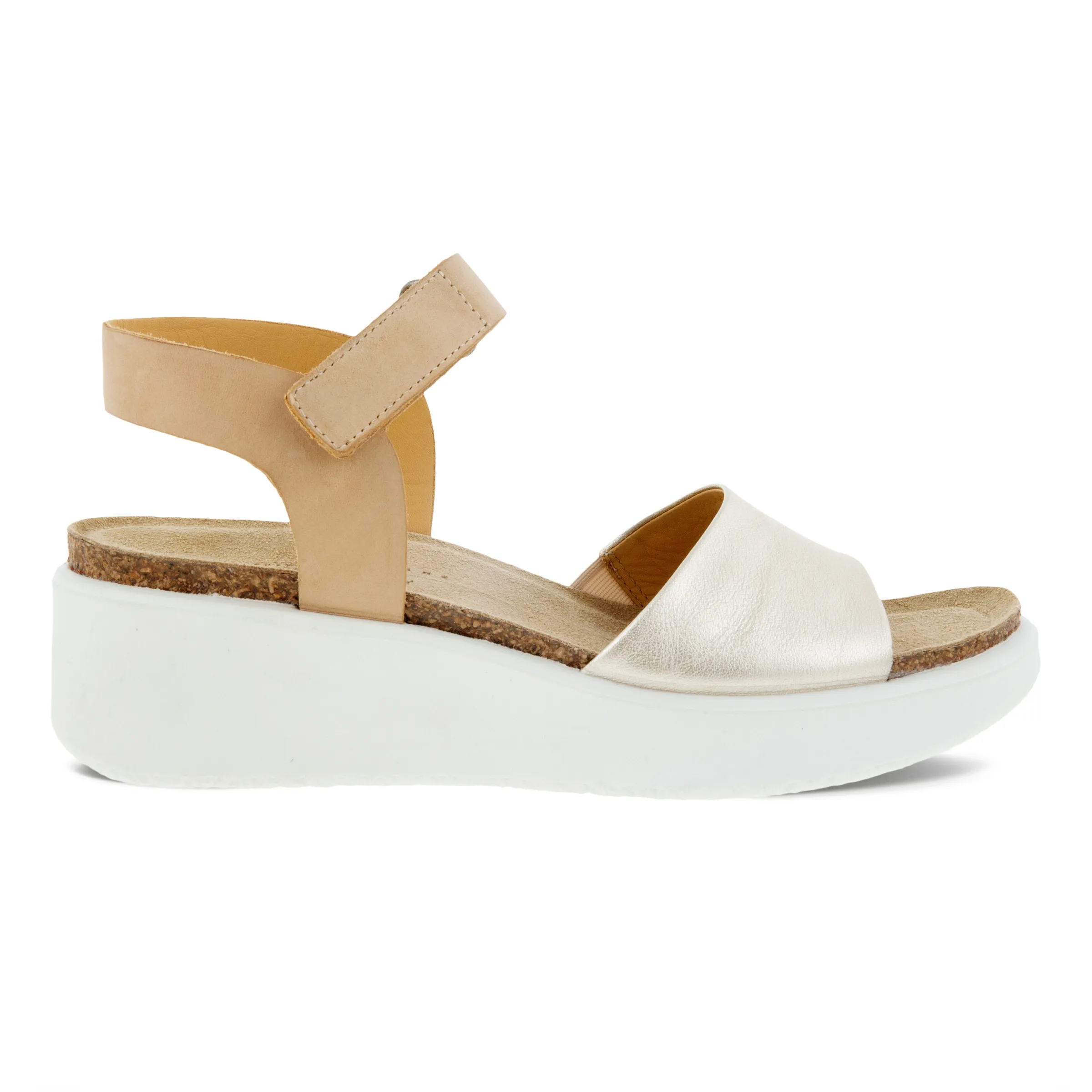 ECCO Flowt Wedge Cork pure white Sandalen