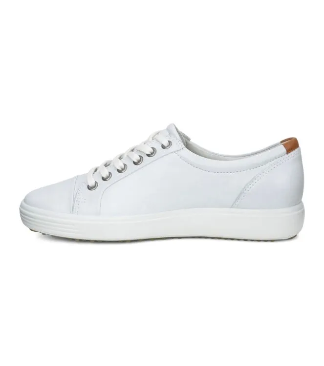 ECCO Soft 7 Ladies white Sneakers / veterschoenen