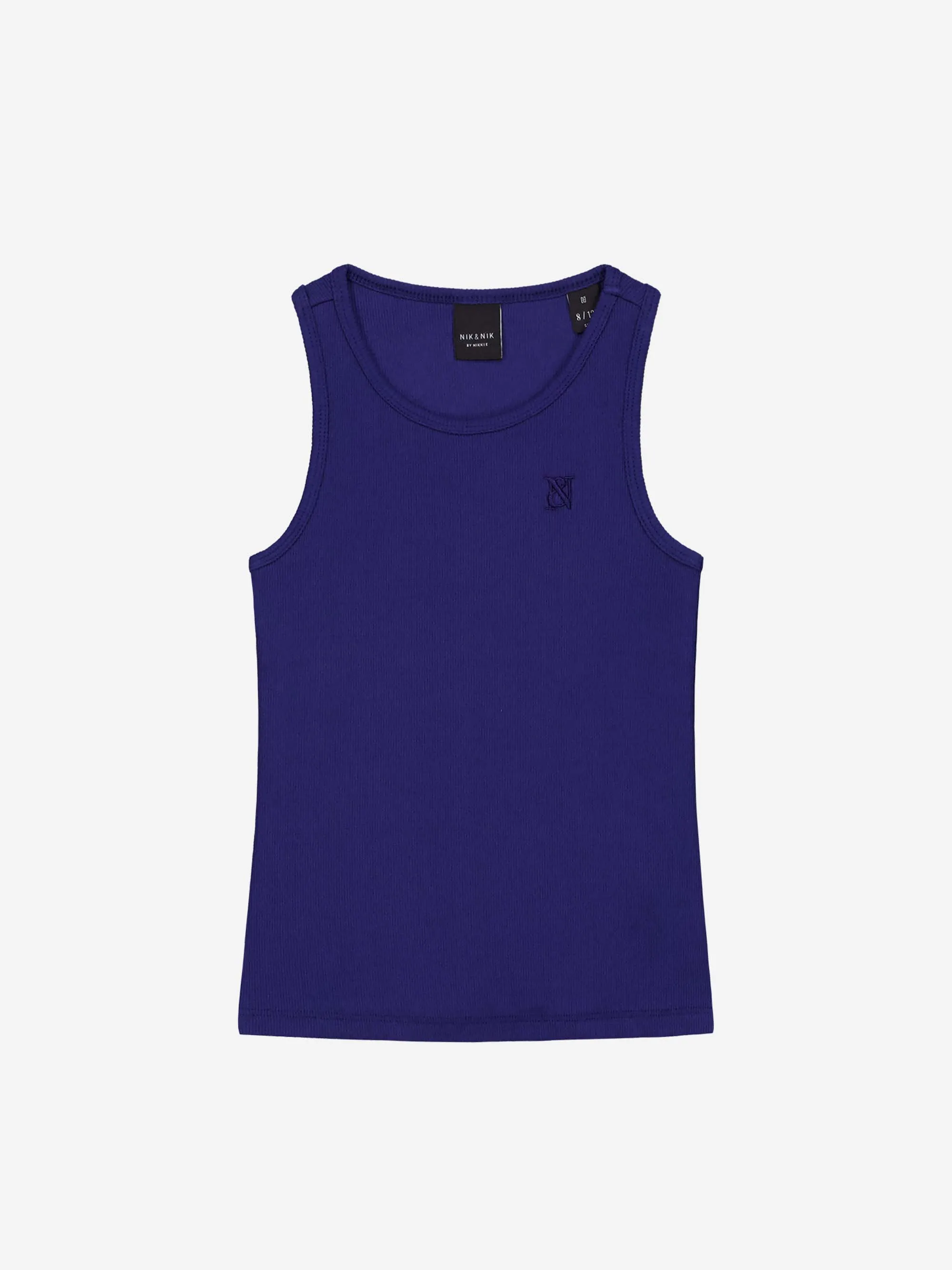 Geribbelde fitted top