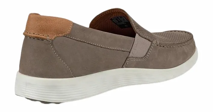 Instapper ECCO Men S Lite Moc Nubuck Warm Grey Cognac