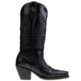 New Rock M-7737C-C1 Cowboylaarzen spitse leest Zwart