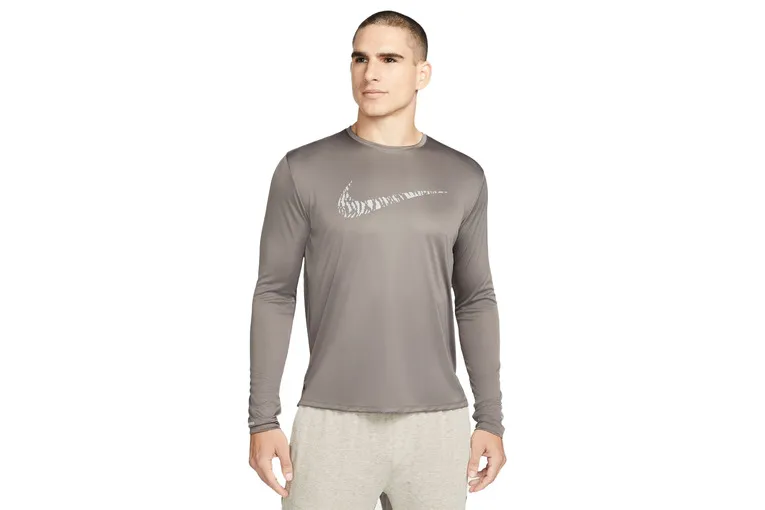NIKE DRIFIT UV RUN DIVISION MILER TOP CAVE STONE HEREN