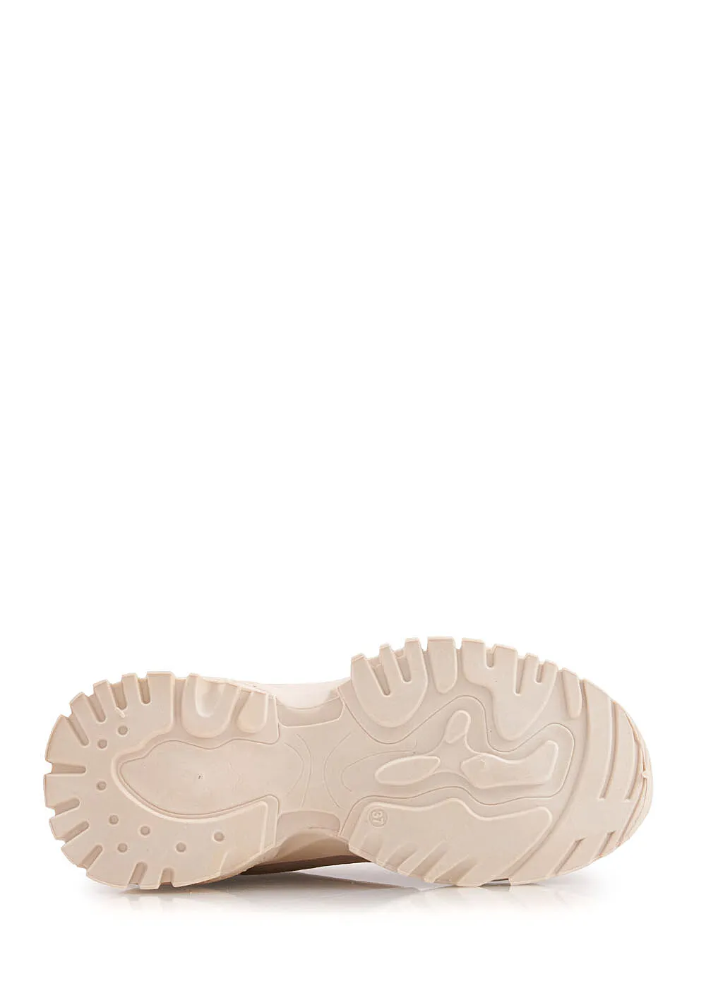 Seventyseven Lifestyle Dames Mesh Sneaker met goudkleurige details beige