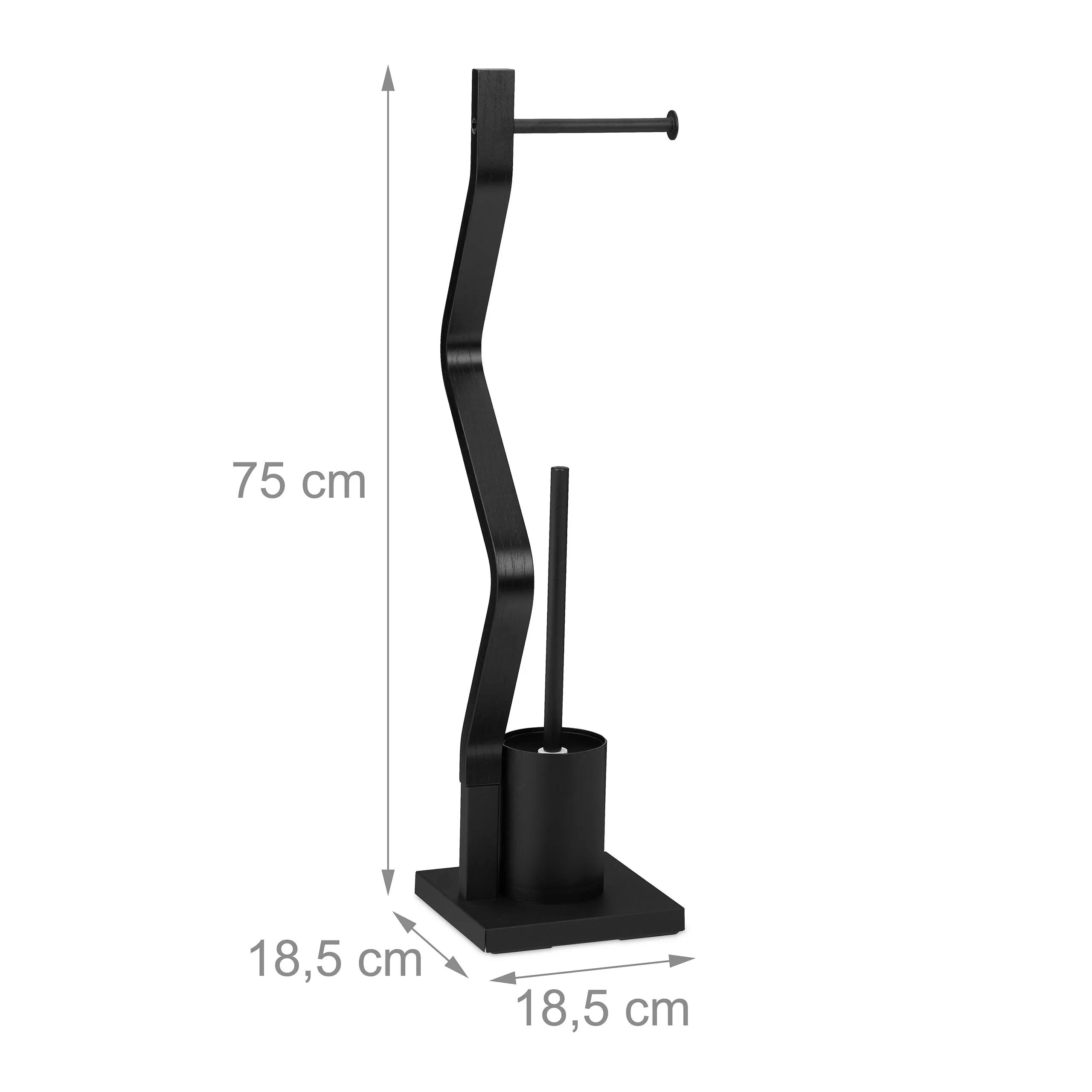 Toilet accessoires set zwart