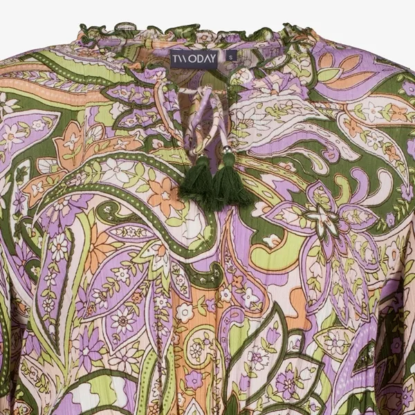 TwoDay dames jurk met paisley print groen paars
