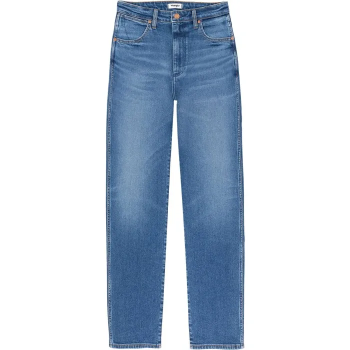 Wrangler straight fit & mom straight Blauw