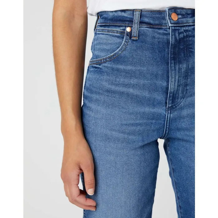 Wrangler straight fit & mom straight Blauw